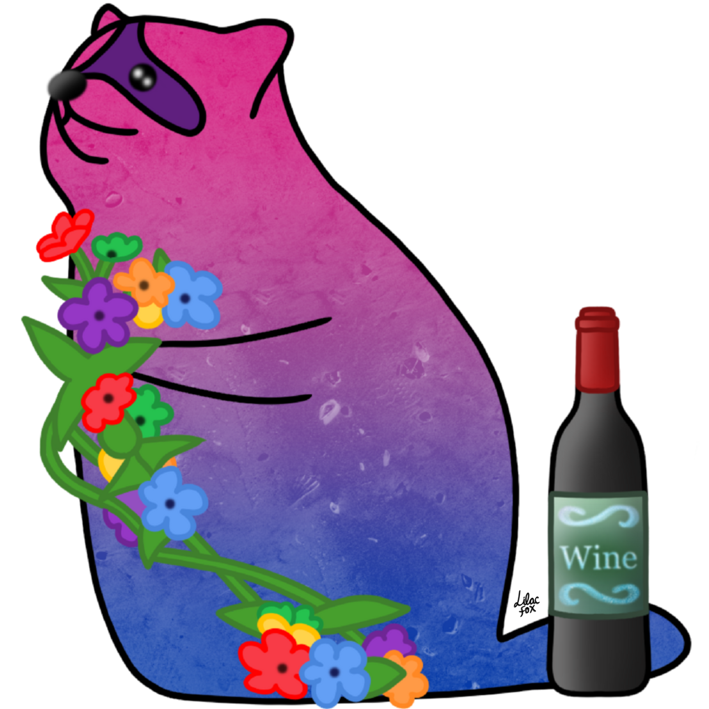 Bi Raccoon - Mini Sticker