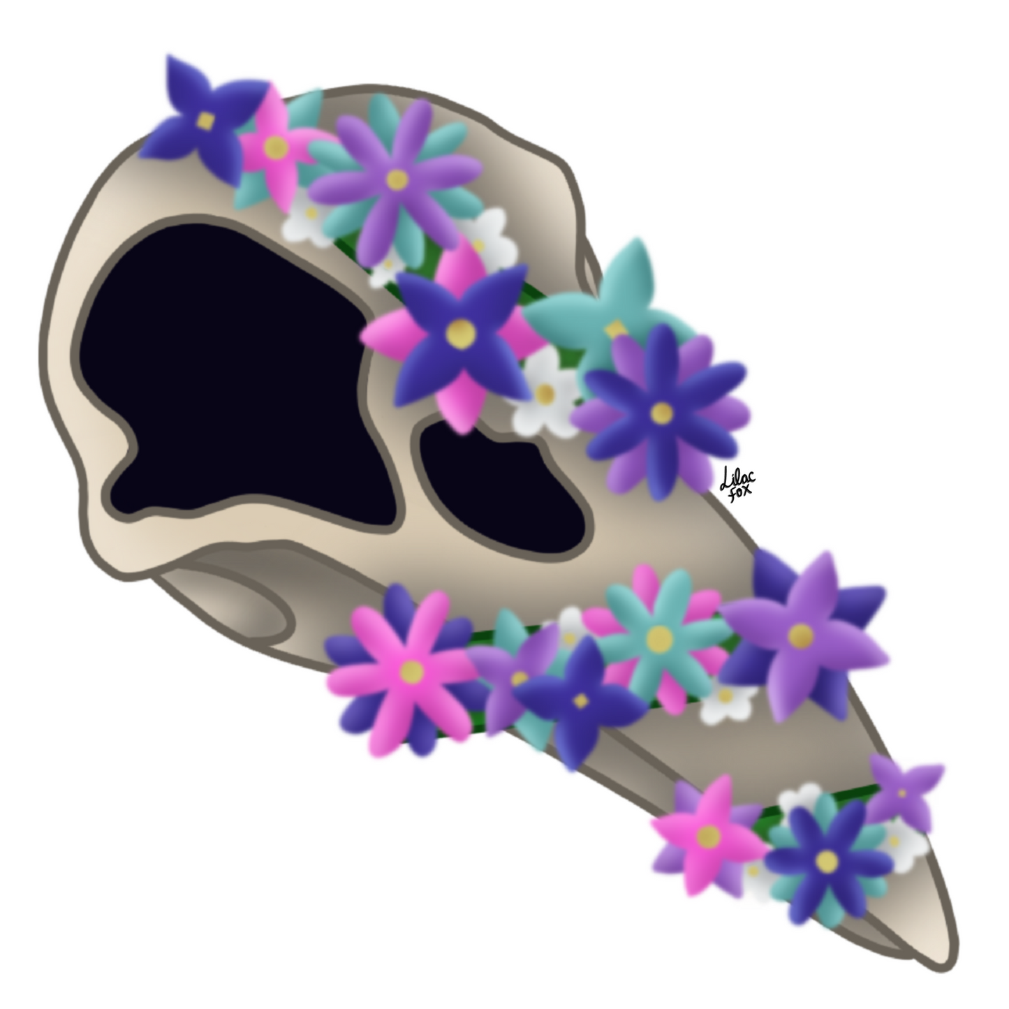 Crow Skull - Mini Sticker