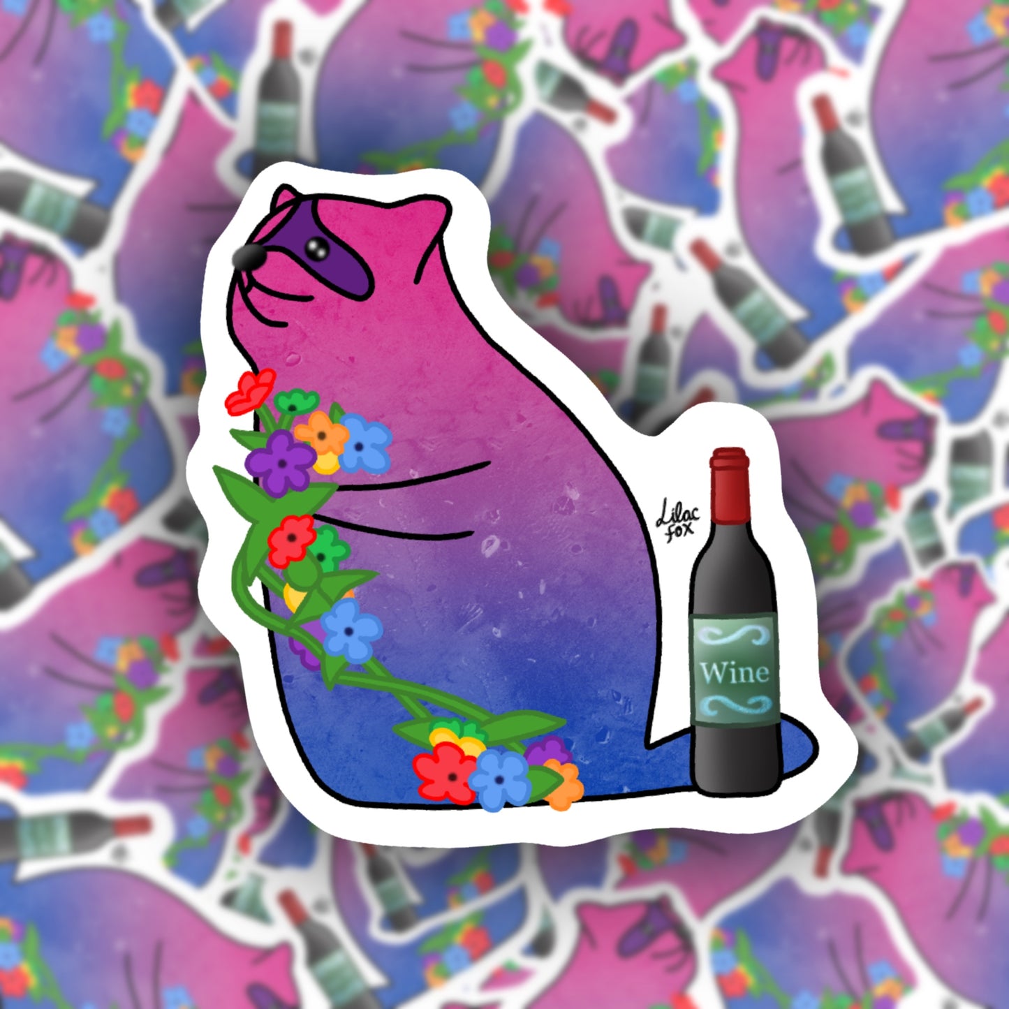 Bi Raccoon - Mini Sticker