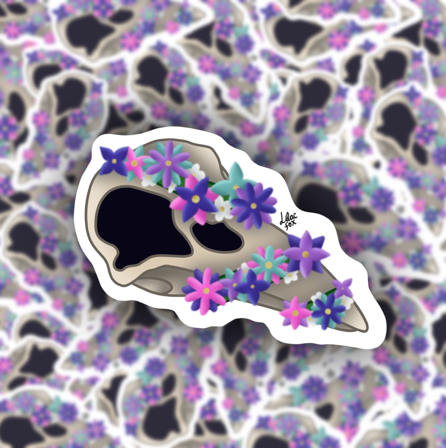 Crow Skull - Mini Sticker