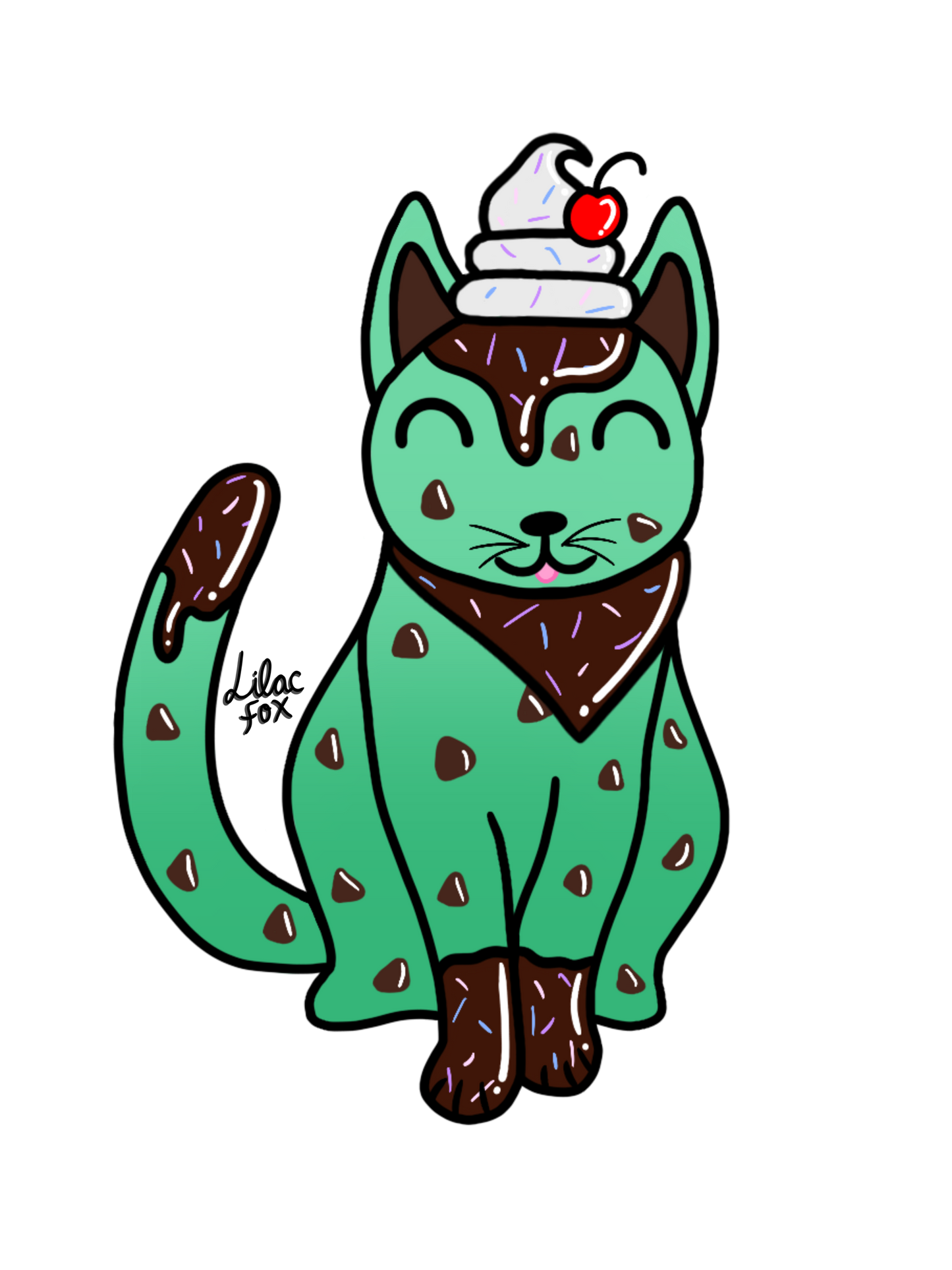 Mint Chip Cat - Mini Sticker
